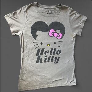 Hello Kitty Kids Tee in Gray with Pink Bow